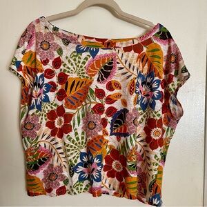 Floral Linen Multicolor Women's Top